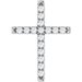 Platinum 3/4 CTW Natural Diamond French-Set Cross Pendant