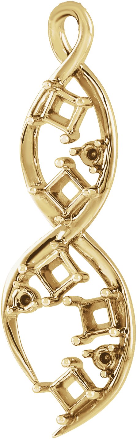 Accented Family Freeform Necklace or Pendant