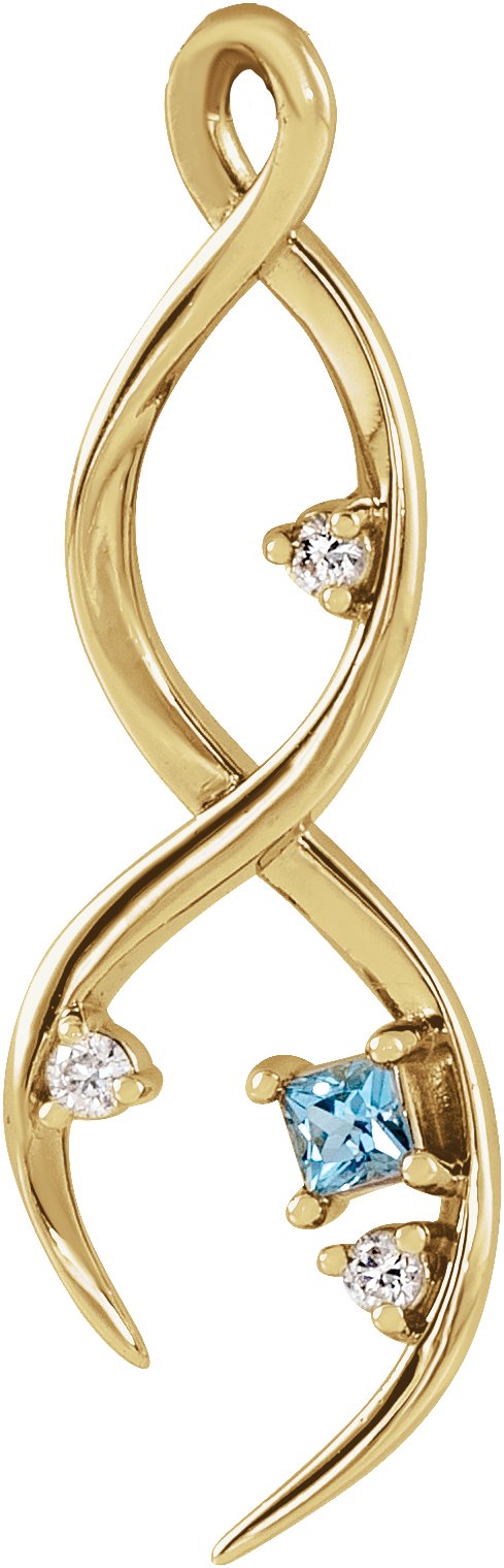 Accented Family Freeform Necklace or Pendant