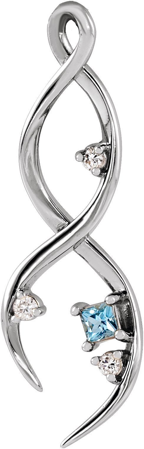 Accented Family Freeform Necklace or Pendant