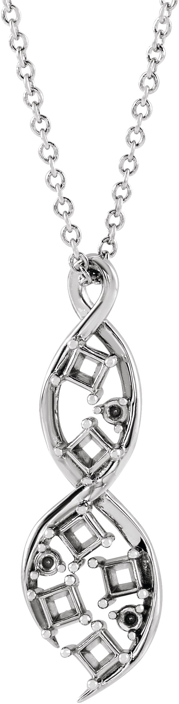 Accented Family Freeform Necklace or Pendant