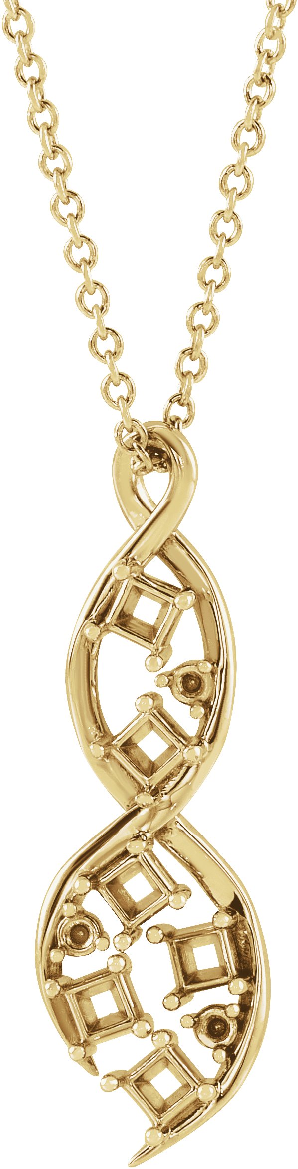 Accented Family Freeform Necklace or Pendant