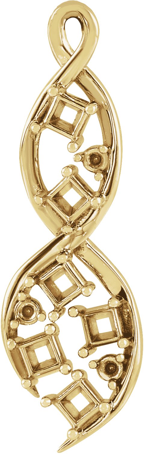 Accented Family Freeform Necklace or Pendant