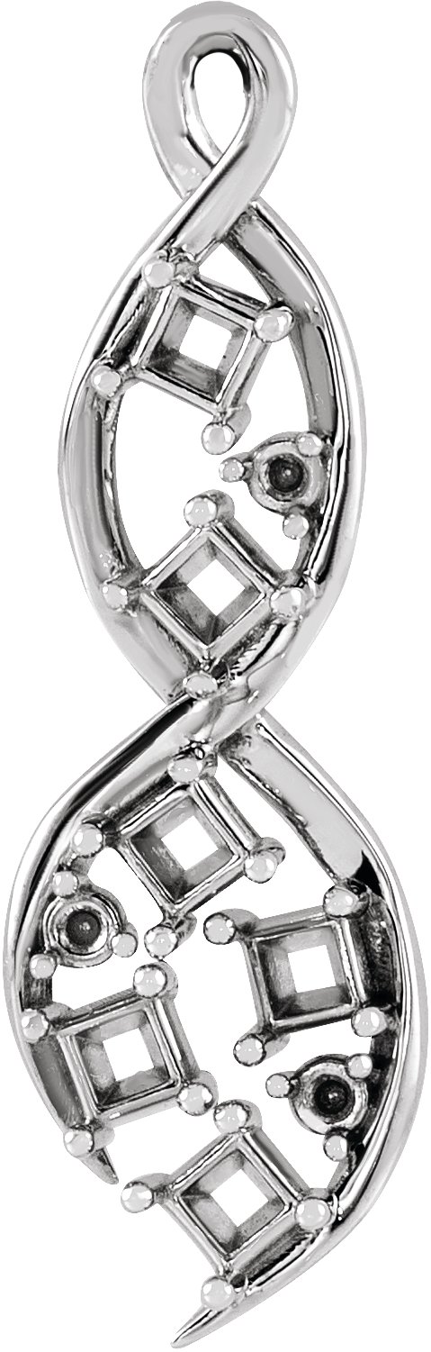 Accented Family Freeform Necklace or Pendant