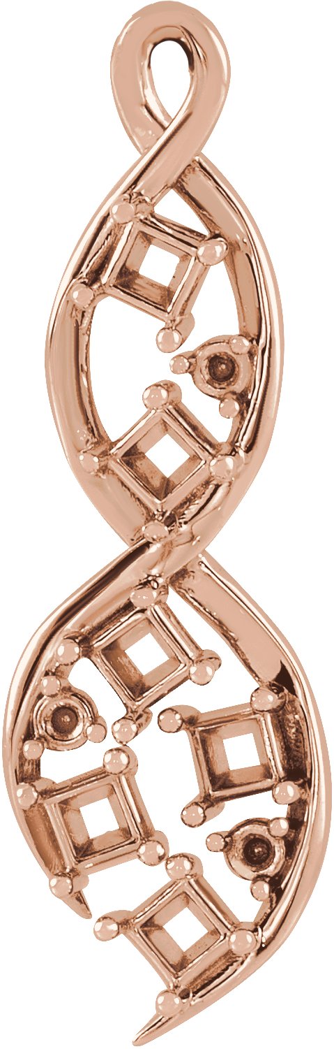 Accented Family Freeform Necklace or Pendant