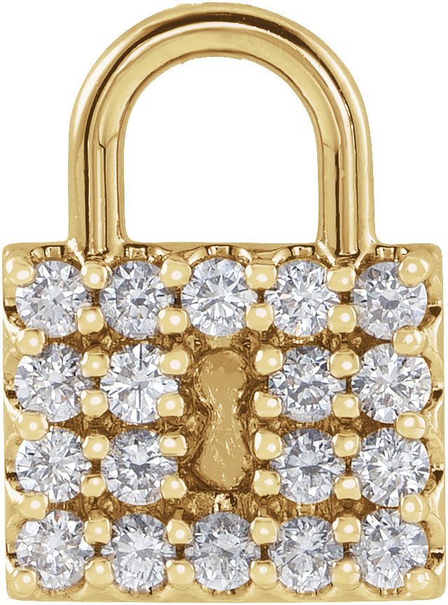 14kt Gold Diamond Padlock Necklace