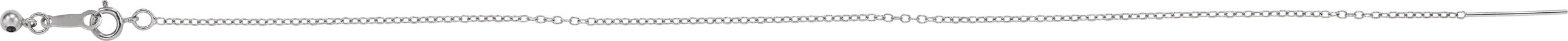 Rhodium-Plated Sterling Silver 1.1 mm Adjustable Threader Cable 6-8 Chain 