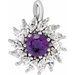 Sterling Silver Natural Amethyst & 1/2 CTW Natural Diamond Halo-Style Pendant