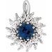Platinum Natural Blue Sapphire & 5/8 CTW Natural Diamond Halo-Style Pendant