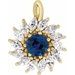 14K Yellow Lab-Grown Blue Sapphire & 5/8 CTW Natural Diamond Halo-Style Pendant