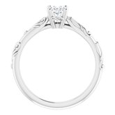 Solitaire Scroll Engagement Ring or Band