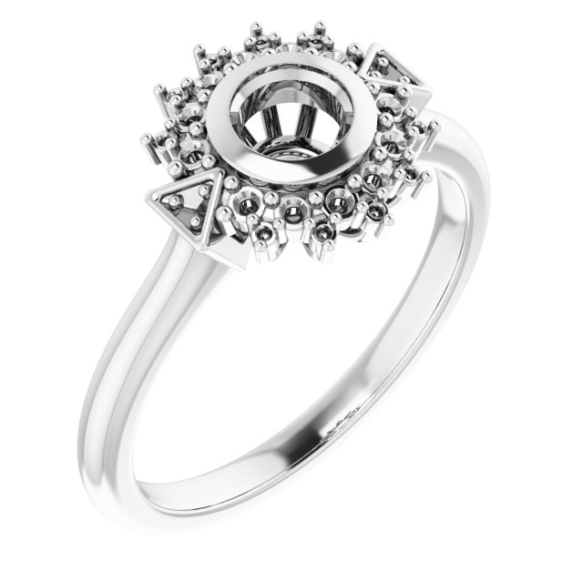 Bezel-Set Halo-Style Bezel-Set Engagement Ring