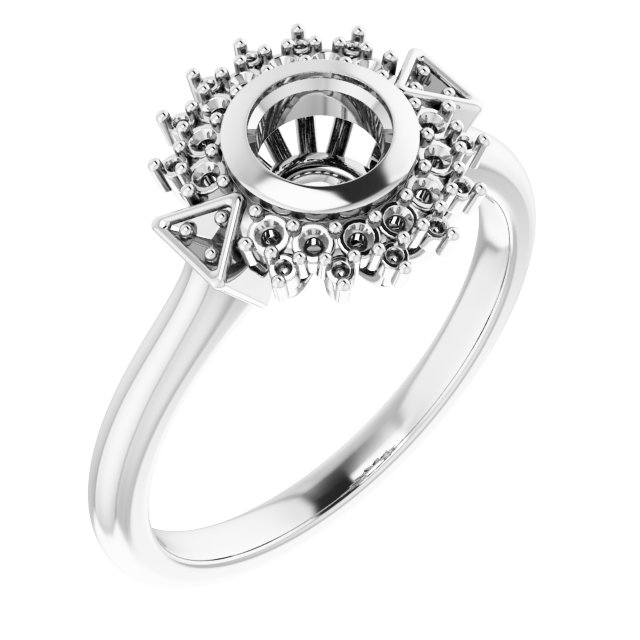 Bezel-Set Halo-Style Bezel-Set Engagement Ring