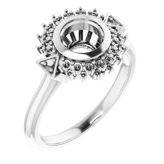 Bezel-Set Halo-Style Bezel-Set Engagement Ring