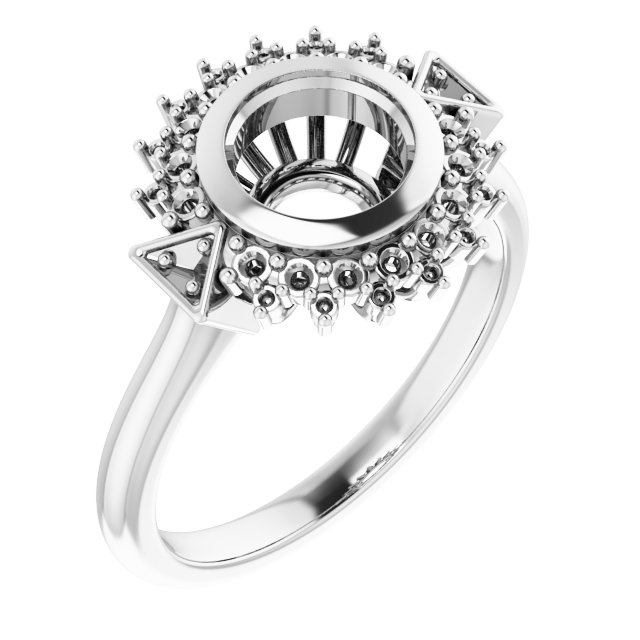 Bezel-Set Halo-Style Bezel-Set Engagement Ring