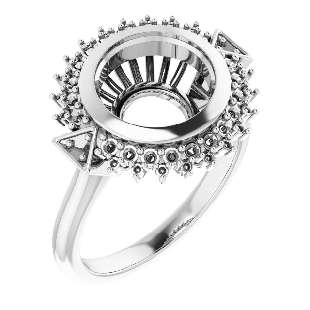 Bezel-Set Halo-Style Bezel-Set Engagement Ring