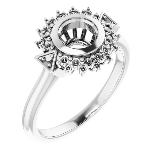 Bezel-Set Halo-Style Bezel-Set Engagement Ring