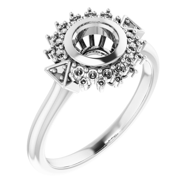 Bezel-Set Halo-Style Bezel-Set Engagement Ring