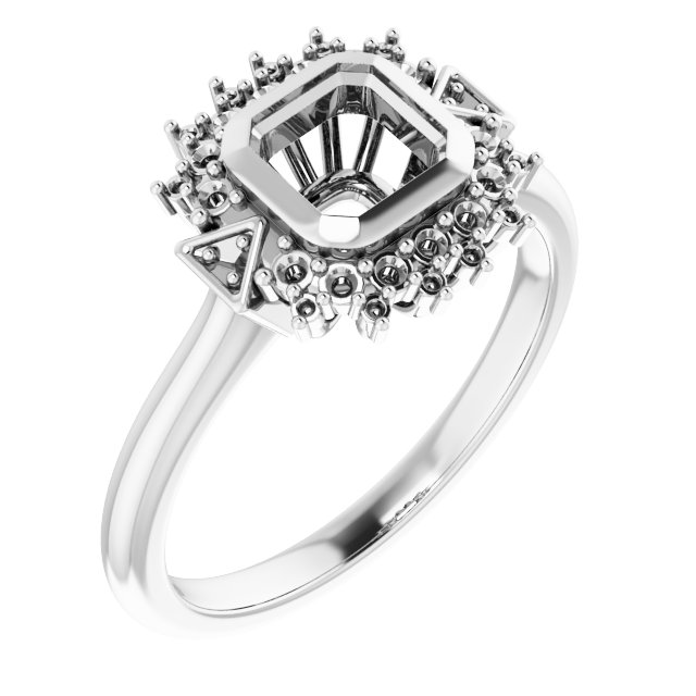 Bezel-Set Halo-Style Bezel-Set Engagement Ring