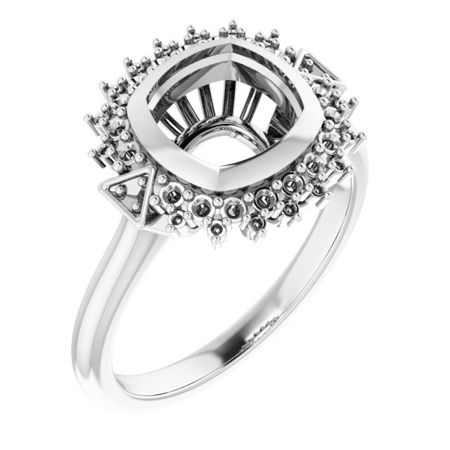 Bezel-Set Halo-Style Bezel-Set Engagement Ring