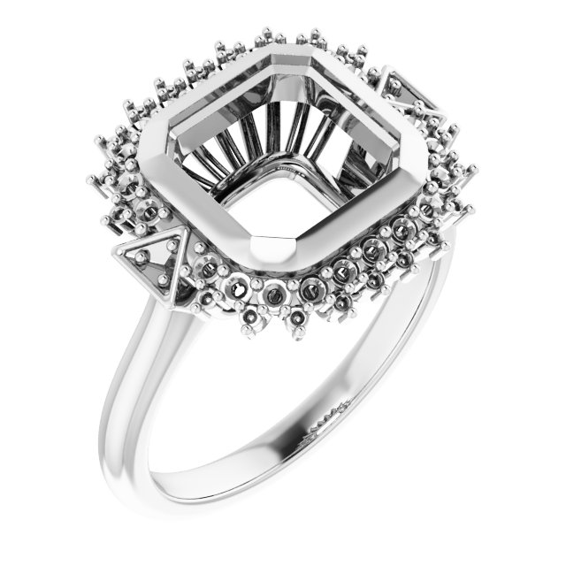 Bezel-Set Halo-Style Bezel-Set Engagement Ring