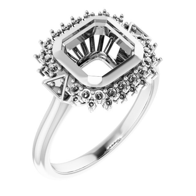 Bezel-Set Halo-Style Bezel-Set Engagement Ring