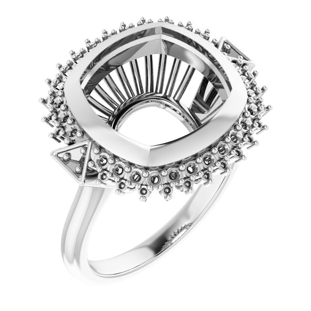 Bezel-Set Halo-Style Bezel-Set Engagement Ring
