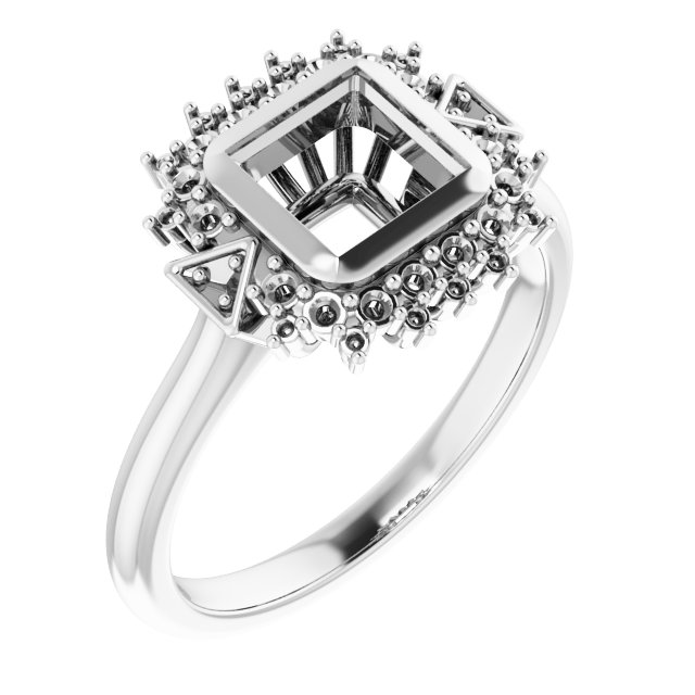Bezel-Set Halo-Style Bezel-Set Engagement Ring