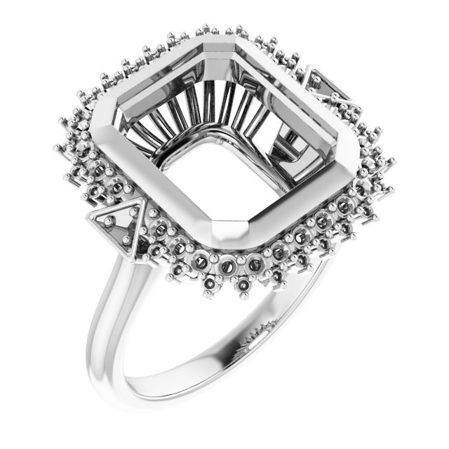 Bezel-Set Halo-Style Bezel-Set Engagement Ring