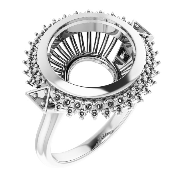 Bezel-Set Halo-Style Bezel-Set Engagement Ring