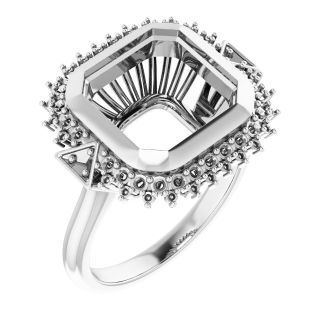 Bezel-Set Halo-Style Bezel-Set Engagement Ring