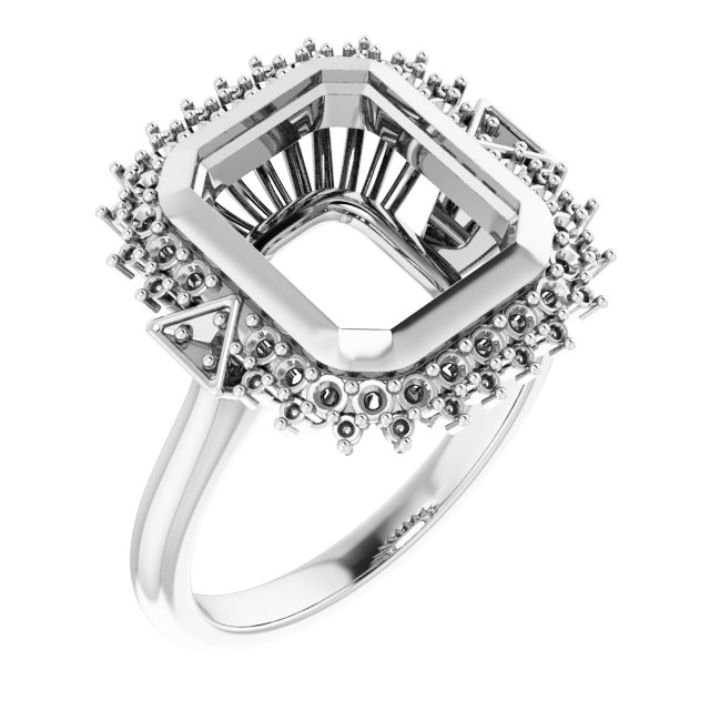 Bezel-Set Halo-Style Bezel-Set Engagement Ring
