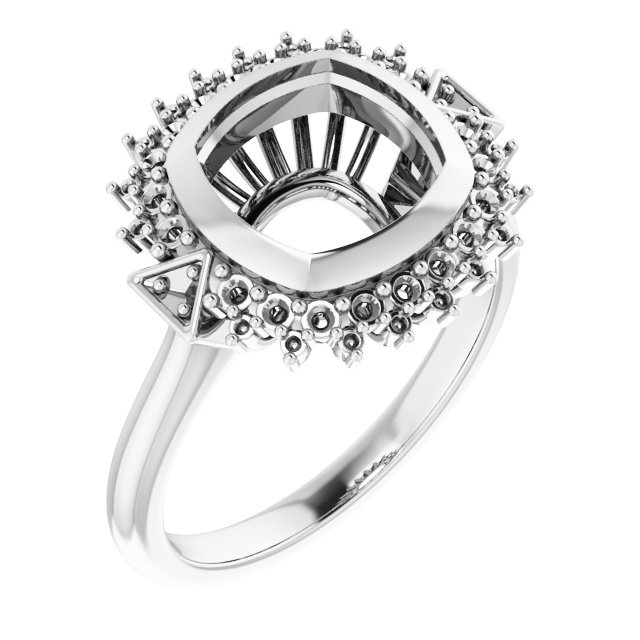 Bezel-Set Halo-Style Bezel-Set Engagement Ring