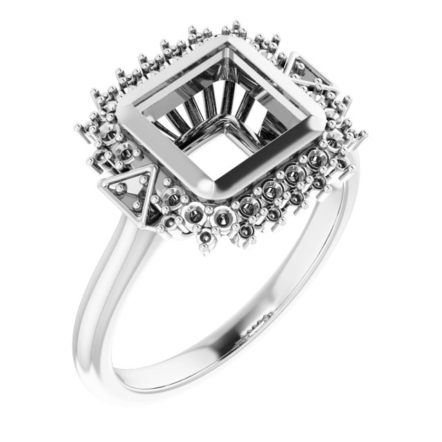 Bezel-Set Halo-Style Bezel-Set Engagement Ring