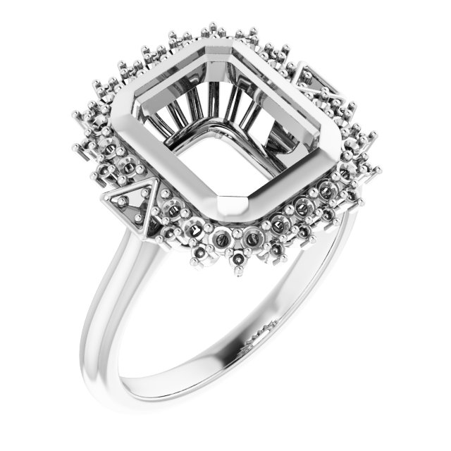 Bezel-Set Halo-Style Bezel-Set Engagement Ring