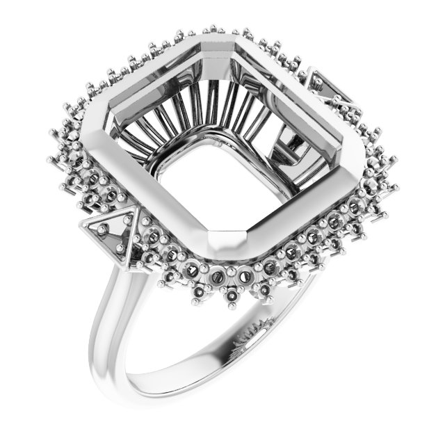 Bezel-Set Halo-Style Bezel-Set Engagement Ring