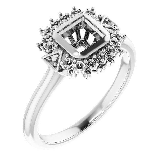 Bezel-Set Halo-Style Bezel-Set Engagement Ring