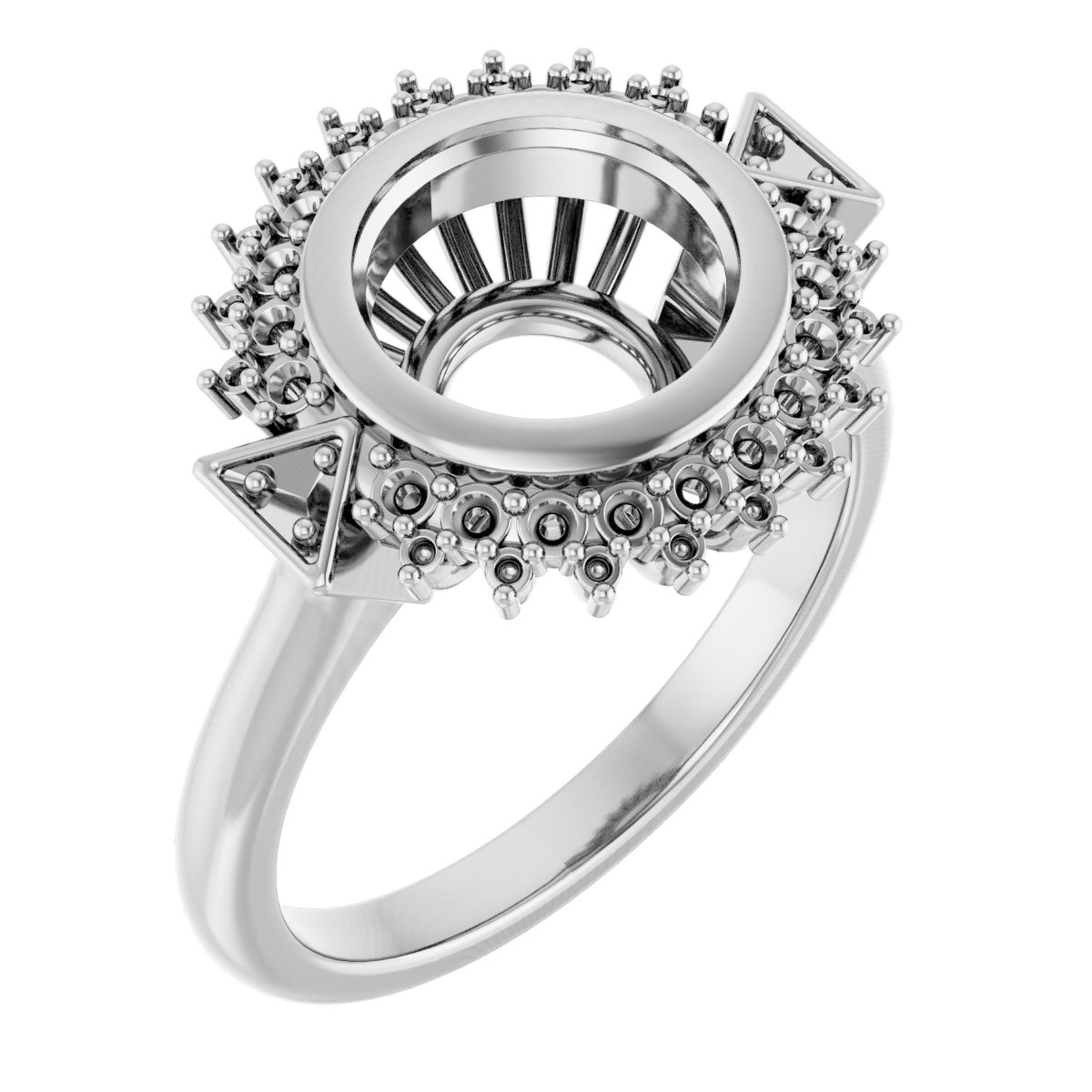 Bezel-Set Halo-Style Bezel-Set Engagement Ring
