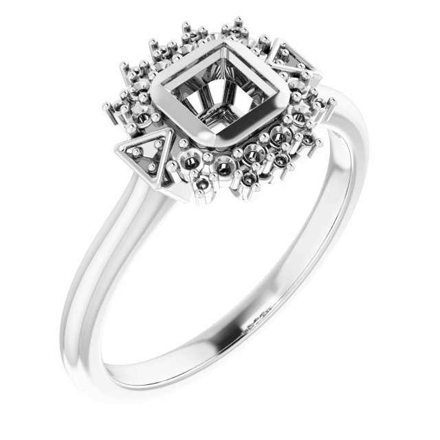 Bezel-Set Halo-Style Bezel-Set Engagement Ring