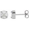 14K White .75 CTW Diamond Cluster Earrings Ref 17473920