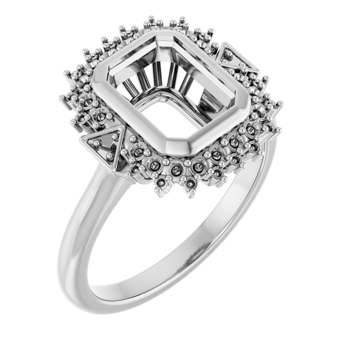 Bezel-Set Halo-Style Bezel-Set Engagement Ring