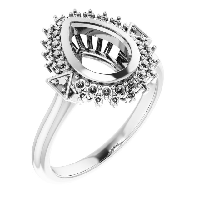 Bezel-Set Halo-Style Bezel-Set Engagement Ring