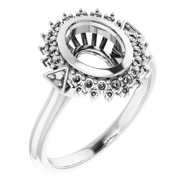Bezel-Set Halo-Style Bezel-Set Engagement Ring