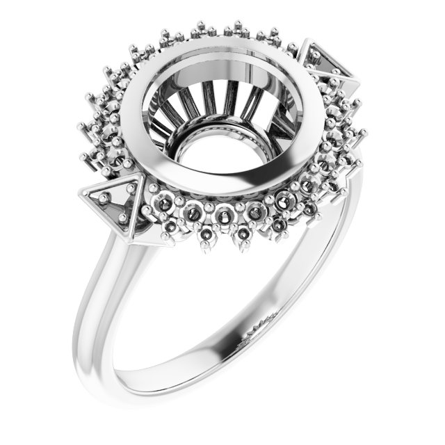 Bezel-Set Halo-Style Bezel-Set Engagement Ring