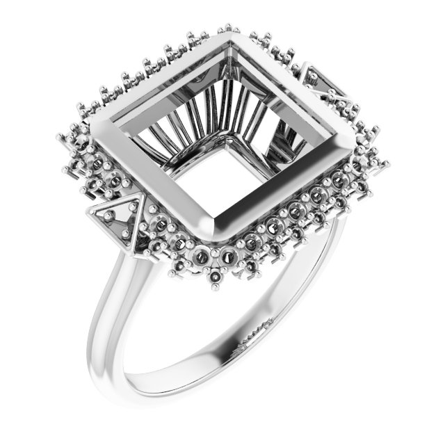 Bezel-Set Halo-Style Bezel-Set Engagement Ring