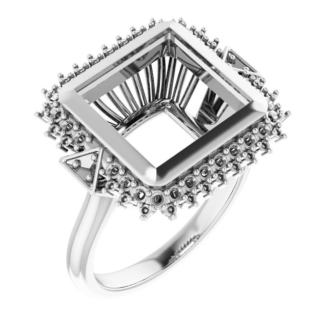 Bezel-Set Halo-Style Bezel-Set Engagement Ring