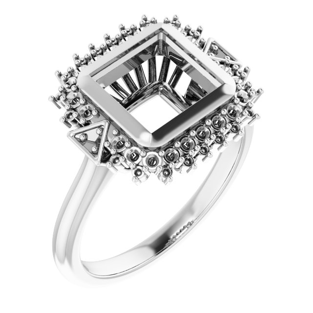Bezel-Set Halo-Style Bezel-Set Engagement Ring