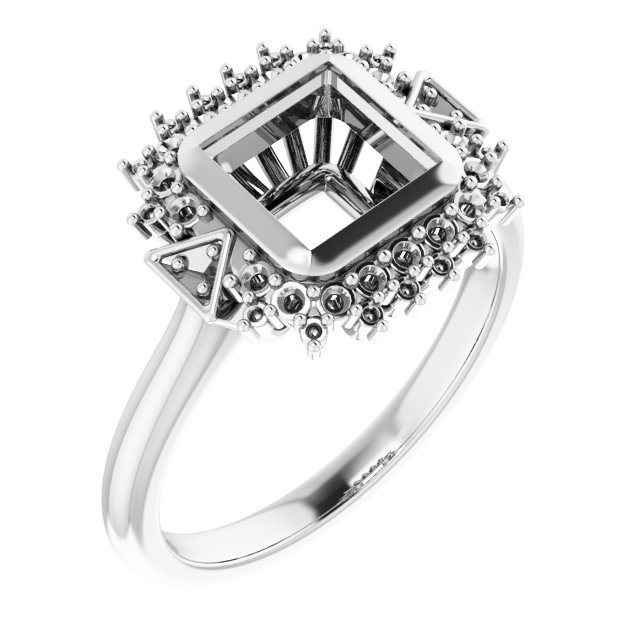 Bezel-Set Halo-Style Bezel-Set Engagement Ring