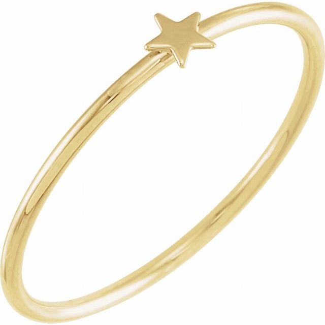 14K Yellow Stackable Star Ring Size 7