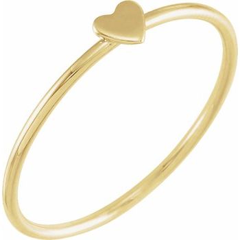 14K Yellow Stackable Heart Ring Size 8 Ref 17614215